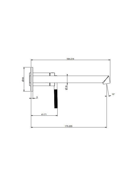 Miscelatore a parete Gessi serie Ingranaggio bocca lunga cod.63583 esterna cod.63397 incasso - Kallea