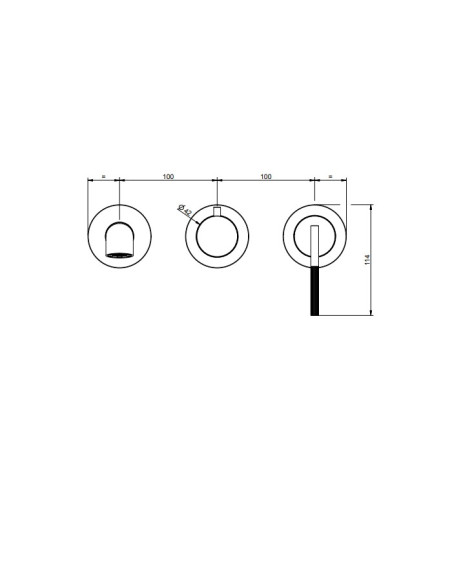 Miscelatore a parete vasca Gessi serie Ingranaggio cod.63542-54139 con parte incasso 2 vie - Kallea