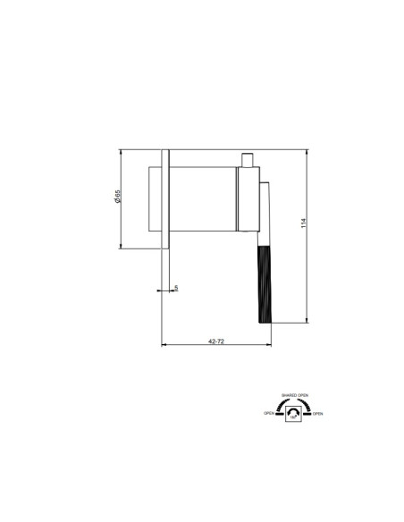 Miscelatore a parete Gessi serie Ingranaggio doccia cod.63580 esterna cod.54073 incasso 2 vie - Kallea