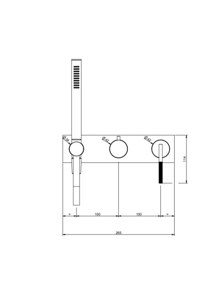 Miscelatore doccia Gessi a parete Serie Ingranaggio cod.63543 esterno doccia con deviatore presa acqua e supporto doccetta co...