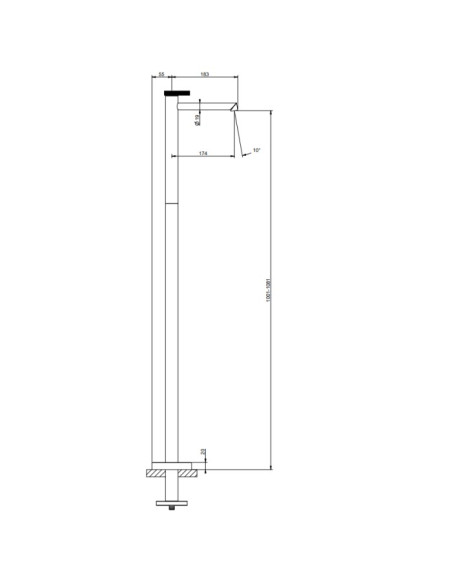 Miscelatore lavabo da terra Gessi serie Anello esterna cod.63393 incasso cod.46189 - Kallea