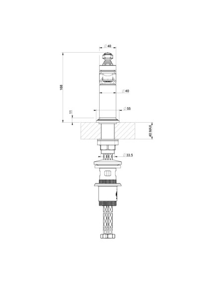 Miscelatore lavabo Gessi serie Venti20 cod.65001 con scarico e flessibili di collegamento - Kallea