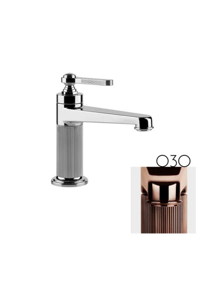 Miscelatore lavabo Gessi serie Venti20 cod.65002 senza scarico con flessibile di collegamento - Kallea