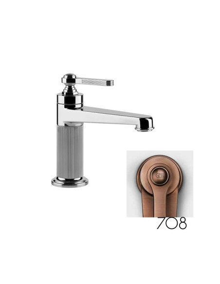 Miscelatore lavabo Gessi serie Venti20 cod.65002 senza scarico con flessibile di collegamento - Kallea