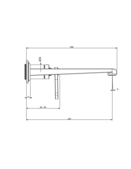 Miscelatore Gessi a incasso per lavabo canna lunga serie Venti20 cod.65088 esterna cod:63397 parte incasso senza scarico - Ka...