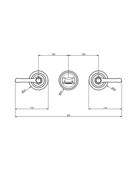 Gruppo Lavabo a parete Gessi serie Venti20 cod.65091 parte esterna cod.45089 parte incasso senza scarico - Kallea