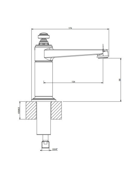 Bocca lavabo media Di Gessi serie Venti20 cod.65023 - Kallea