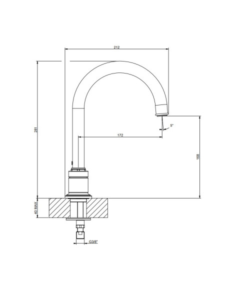 Bocca lavabo media ombrello Di Gessi serie Venti20 cod.65025 - Kallea