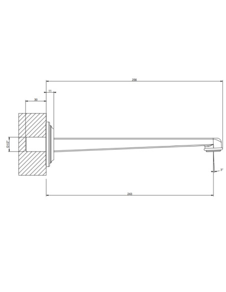 Bocca lavabo parete lunga Di Gessi serie Venti20 cod.65101 - Kallea