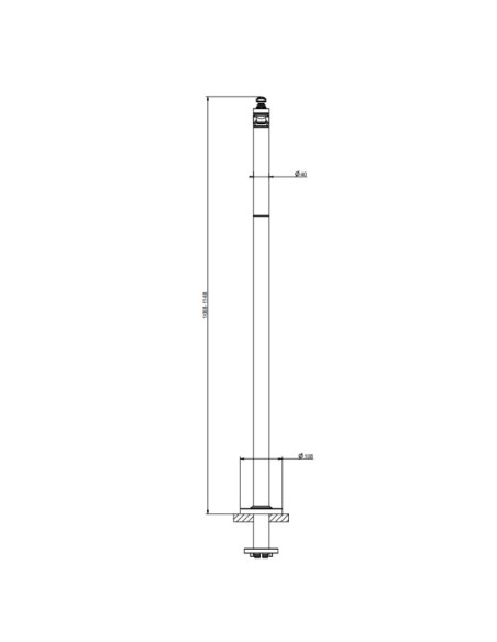 Miscelatore lavabo da terra Gessi serie Venti20 esterna cod.65095 incasso cod.46189 - Kallea