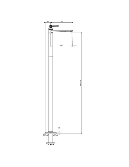 Miscelatore lavabo da terra Gessi serie Venti20 esterna cod.65095 incasso cod.46189 - Kallea