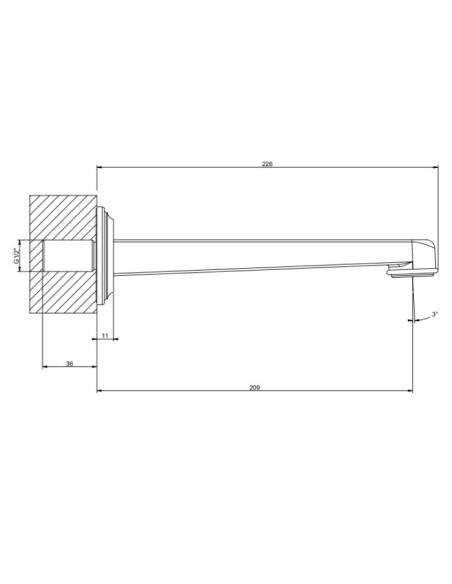 Bocca vasca a parete Gessi serie Venti20 cod.65103 - Kallea