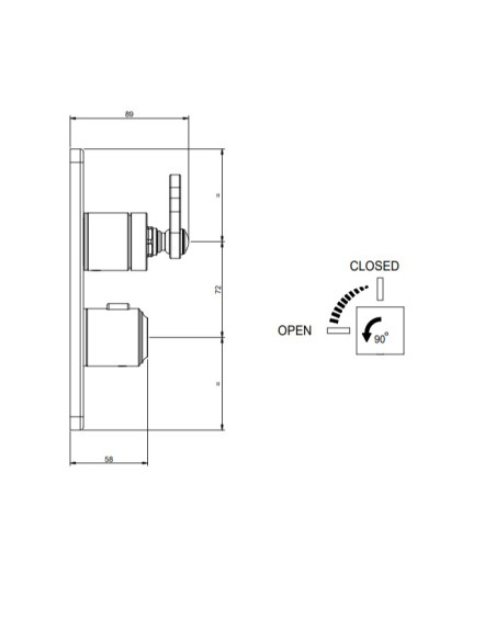 Miscelatore a parete Gessi serie Venti20 doccia termostatico cod.65133 esterna 1 via cod.09269 incasso termostatico - Kallea