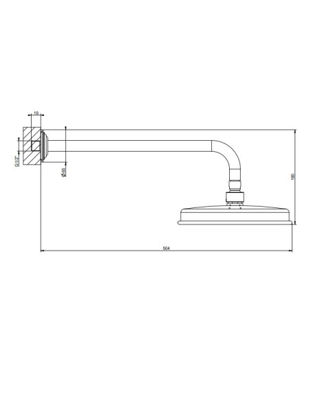 Soffione a parete Gessi Orientabile Serie Venti20 cod.65148 - Kallea