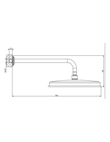 Soffione a parete Gessi Orientabile Serie Venti20 cod.65149 - Kallea