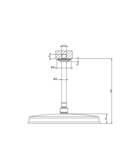 Soffione a soffitto Gessi Orientabile Serie Venti20 cod.65153 - Kallea