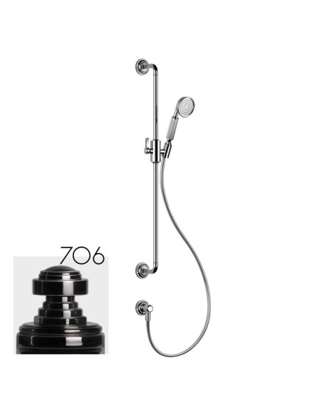 Asta Saliscendi Gessi serie venti20 cod.65142 con presa acqua doccetta anticalcare flessibile 1,50 m - Kallea