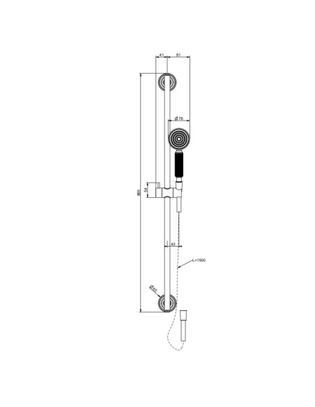 Asta Saliscendi Gessi serie Venti20 cod.65143 doccetta anticalcare flessibile 1,50 m - Kallea