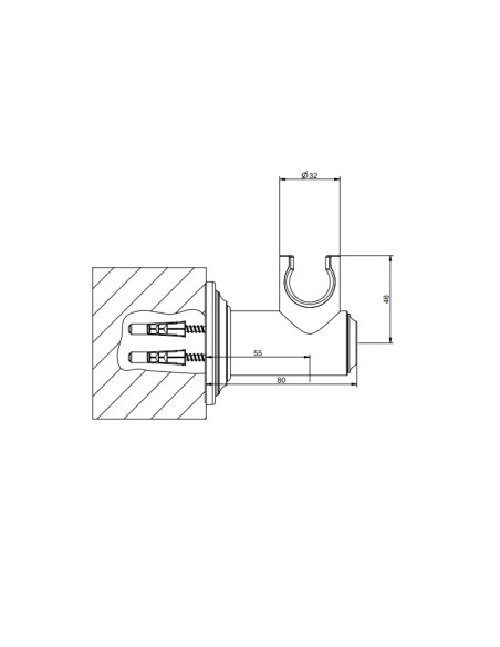 Supporto duplex orientabile per doccetta Gessi serie Venti20 cod.65160 - Kallea