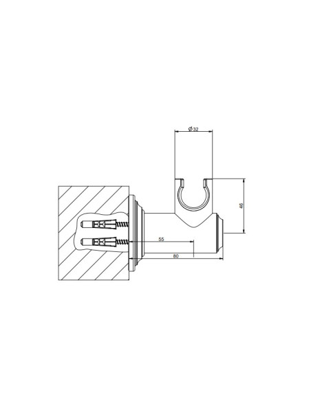 Supporto duplex orientabile per doccetta Gessi serie Venti20 cod.65160 - Kallea