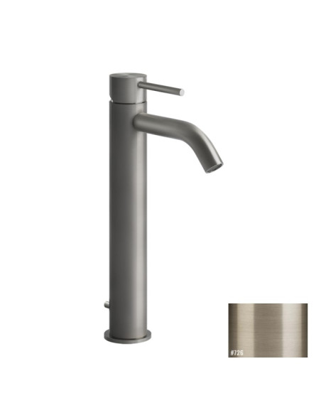 Miscelatore Lavabo alto Gessi serie 316 Flessa bocca corta cod.54004 con scarico e flessibili di collegamento - Kallea