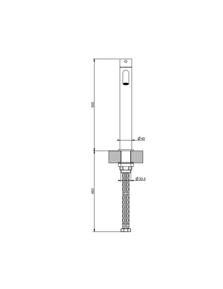 Miscelatore Lavabo alto Gessi serie 316 Flessa bocca corta cod.54009 senza scarico con flessibili di collegamento - Kallea