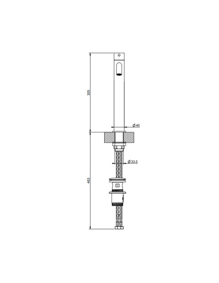 Miscelatore Lavabo alto Gessi serie 316 Flessa bocca lunga 54003 con scarico e flessibili di collegamento - Kallea