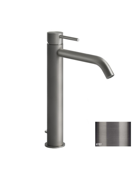 Miscelatore Lavabo alto Gessi serie 316 Flessa bocca lunga 54003 con scarico e flessibili di collegamento - Kallea