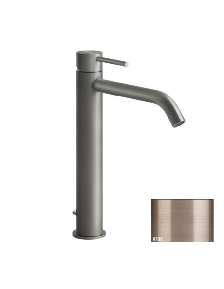 Miscelatore Lavabo alto Gessi serie 316 Flessa bocca lunga 54003 con scarico e flessibili di collegamento - Kallea