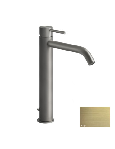 Miscelatore Lavabo alto Gessi serie 316 Flessa bocca lunga 54003 con scarico e flessibili di collegamento - Kallea