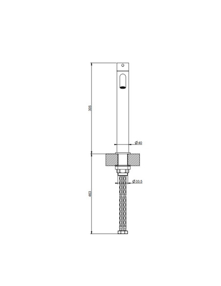 Miscelatore Lavabo alto Gessi serie 316 Flessa bocca lunga 54006 con flessibili di collegamento - Kallea