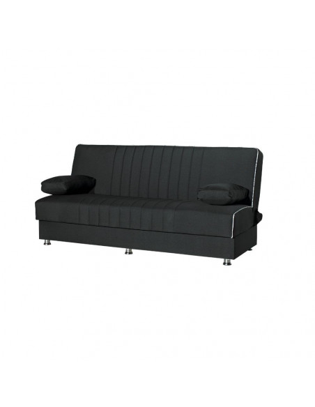 Divano vellutino nero senza braccioli Jersey 190x83x85h - Kallea