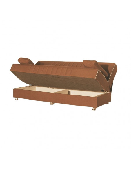 Divano vellutino nocciola senza braccioli Jersey 190x83x85h - Kallea