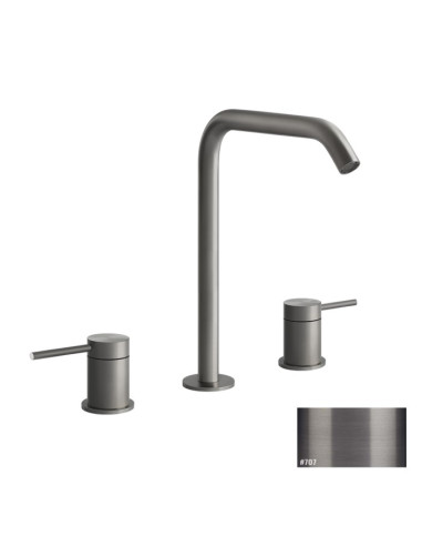 Miscelatore Lavabo alto Gessi serie 316 Flessa 3 fori cod.54011 con flessibili di collegamento - Kallea