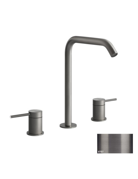 Miscelatore Lavabo alto Gessi serie 316 Flessa 3 fori cod.54011 con flessibili di collegamento - Kallea