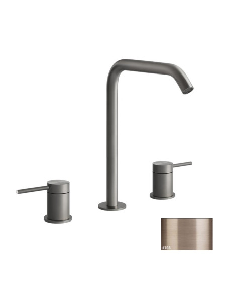 Miscelatore Lavabo alto Gessi serie 316 Flessa 3 fori cod.54011 con flessibili di collegamento - Kallea