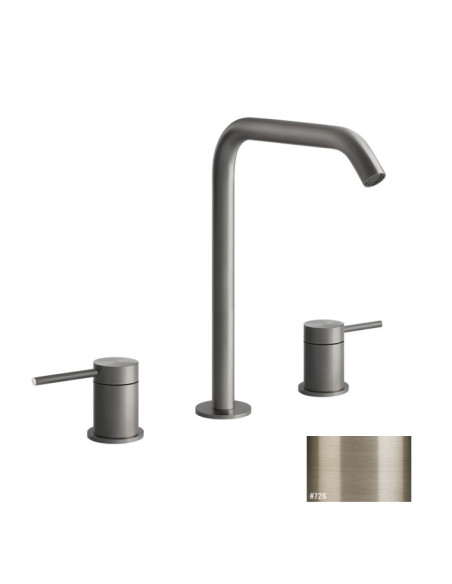 Miscelatore Lavabo alto Gessi serie 316 Flessa 3 fori cod.54011 con flessibili di collegamento - Kallea