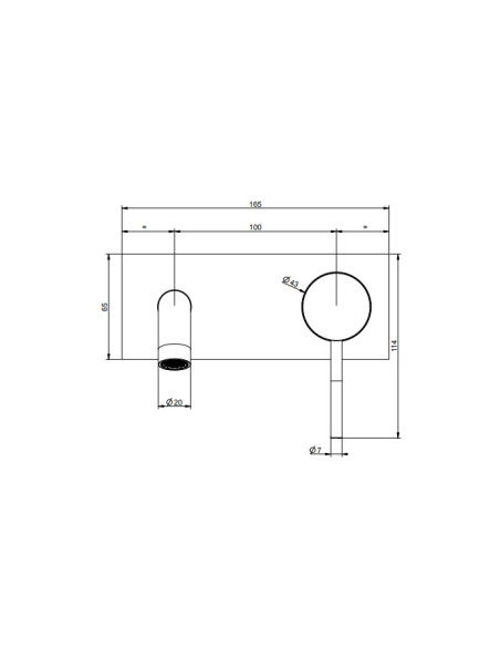 Miscelatore Gessi a incasso per lavabo canna media serie 316 Flessa cod.54088 + 54198 con parte incasso - Kallea