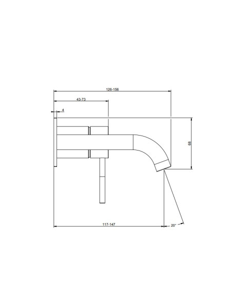 Miscelatore Gessi a incasso per lavabo canna media serie 316 Flessa cod.54088 + 54198 con parte incasso - Kallea