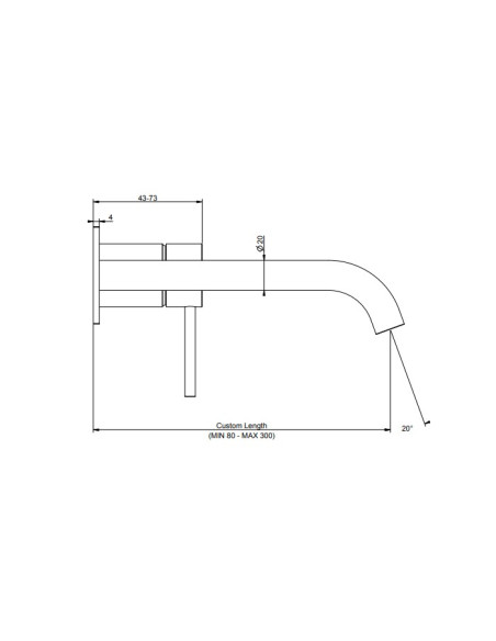 Miscelatore Gessi a incasso per lavabo lunghezza canna personalizzabile serie 316 Flessa cod.54084 esterna cod.54198 incasso ...