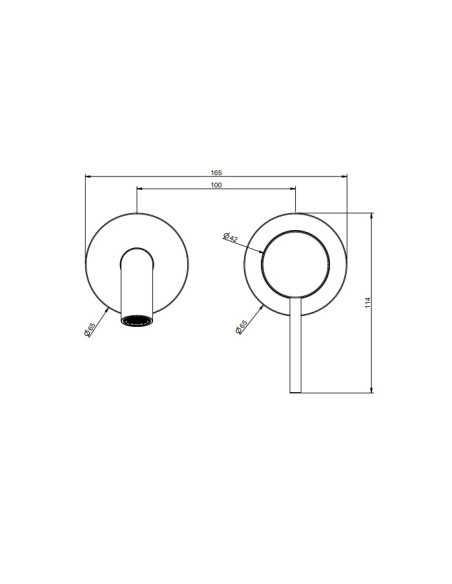 Miscelatore Gessi per lavabo a parete canna media serie 316 Flessa cod.54083 esterna cod.54198 incasso - Kallea