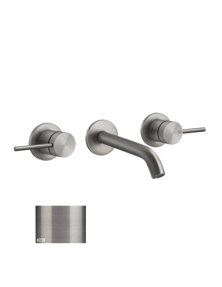 Miscelatore Gessi a parete 3 fori canna media per lavabo serie 316 Flessa cod.54092 esterna cod.45089 incasso senza scarico -...