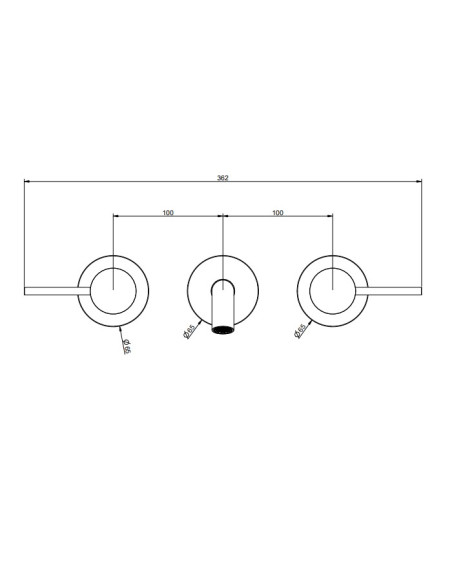 Miscelatore Gessi a parete 3 fori canna media per lavabo serie 316 Flessa cod.54092 esterna cod.45089 incasso senza scarico -...