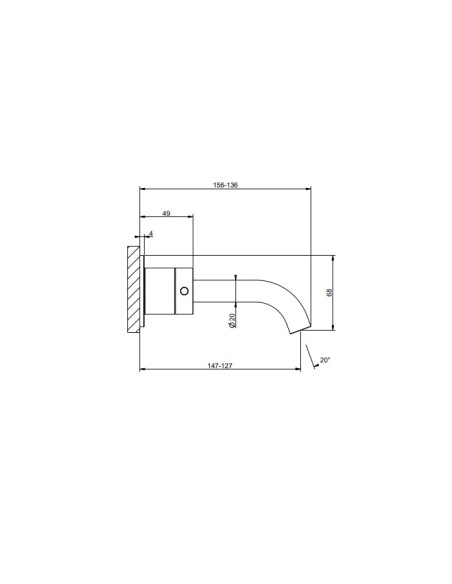 Miscelatore Gessi a parete 3 fori canna media per lavabo serie 316 Flessa cod.54092 esterna cod.45089 incasso senza scarico -...