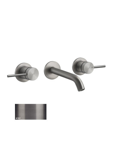 Miscelatore Gessi a parete 3 fori canna media per lavabo serie 316 Flessa cod.54092 esterna cod.45089 incasso senza scarico -...