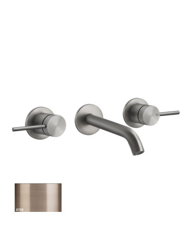 Miscelatore Gessi a parete 3 fori canna media per lavabo serie 316 Flessa cod.54092 esterna cod.45089 incasso senza scarico -...