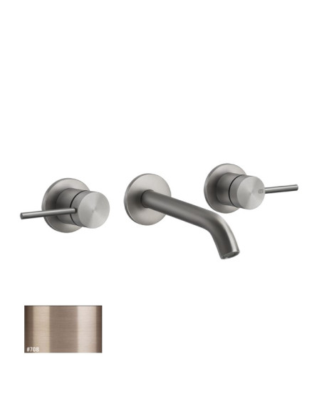 Miscelatore Gessi a parete 3 fori canna media per lavabo serie 316 Flessa cod.54092 esterna cod.45089 incasso senza scarico -...