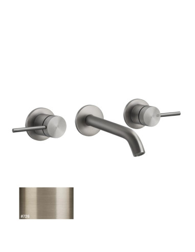 Miscelatore Gessi a parete 3 fori canna media per lavabo serie 316 Flessa cod.54092 esterna cod.45089 incasso senza scarico -...