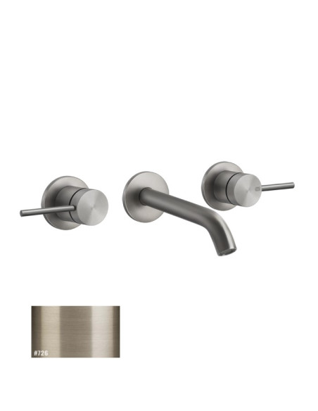 Miscelatore Gessi a parete 3 fori canna media per lavabo serie 316 Flessa cod.54092 esterna cod.45089 incasso senza scarico -...