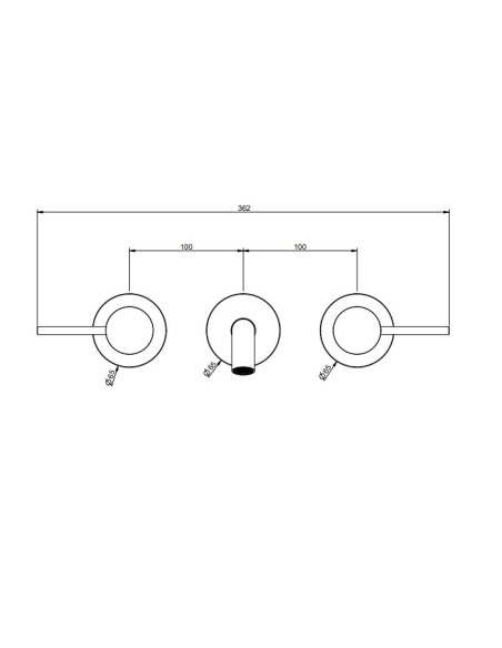 Miscelatore Gessi a parete 3 fori canna lunga per lavabo serie 316 Flessa cod.54094 esterna cod.45089 incasso - Kallea